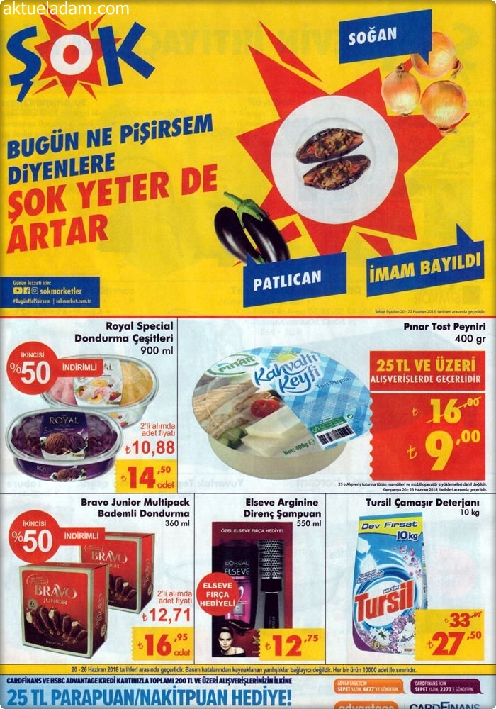 şok 20 haziran 2018 pınar tost peyniri