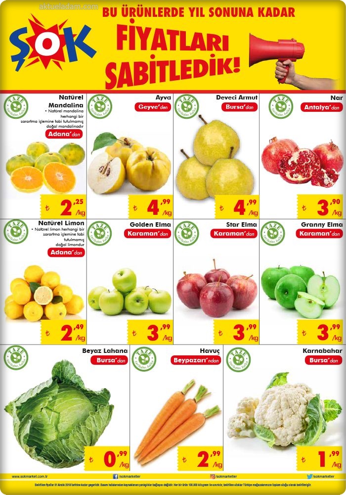 şok 14 kasım 2018 taze sebze meyve ürünleri