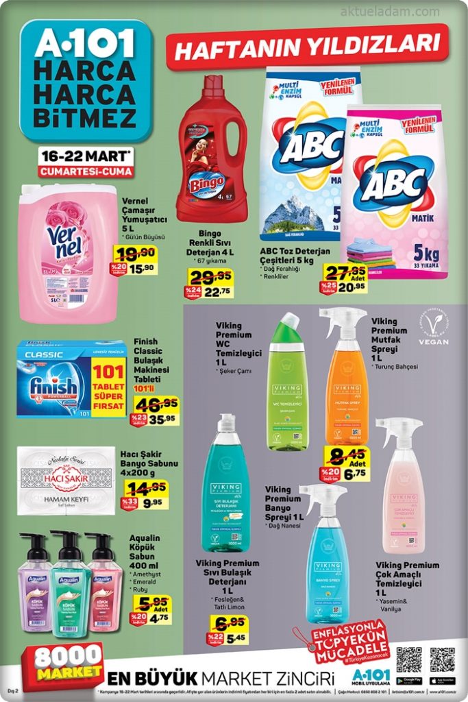 a101 16 mart 2019 haftanın temizlik ürünleri