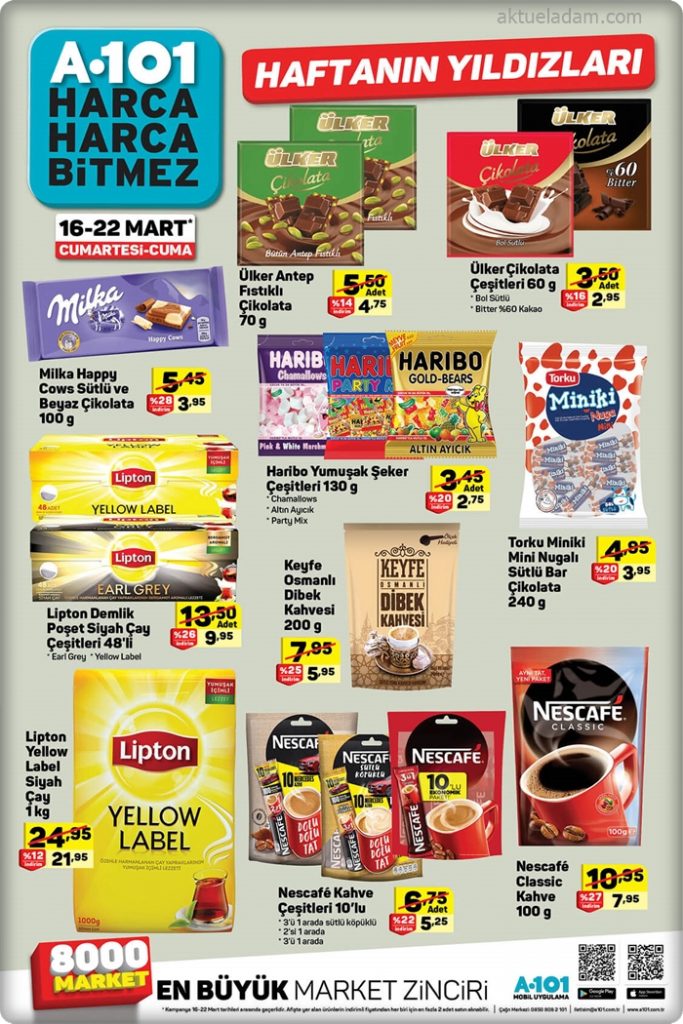 a101 16 mart 2019 haftanın çikolata ürünleri