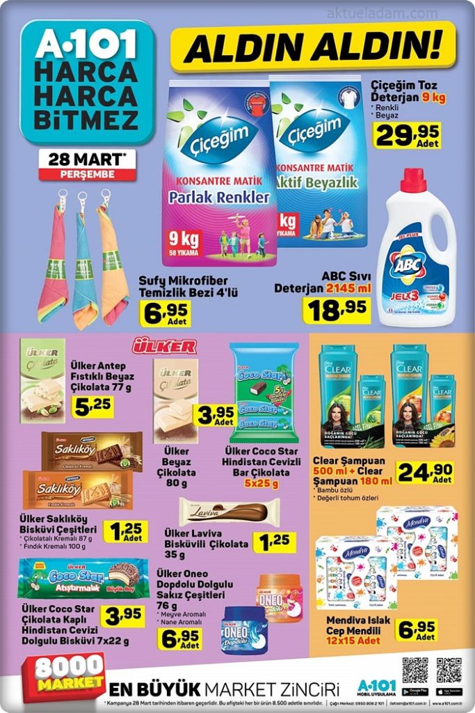 a101 28 mart 2019 gı ve deterjan çeşitleri