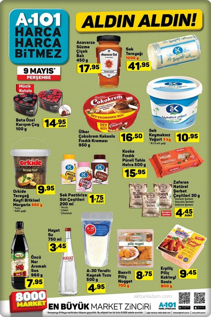 a101 9 mayıs 2019 gıda ürünleri
